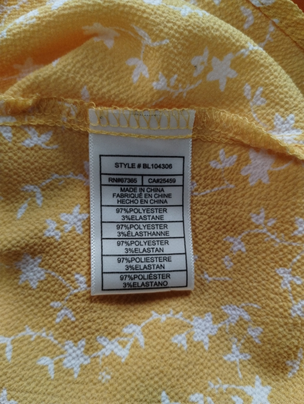 Women's Yellow Floral V-Neck Button Front Top - Picture 12 of 12